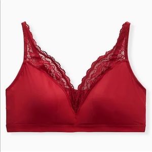 🎉HP🎉 Torrid Dark Red Microfiber & Lace Lightly Padded Bralette 2X